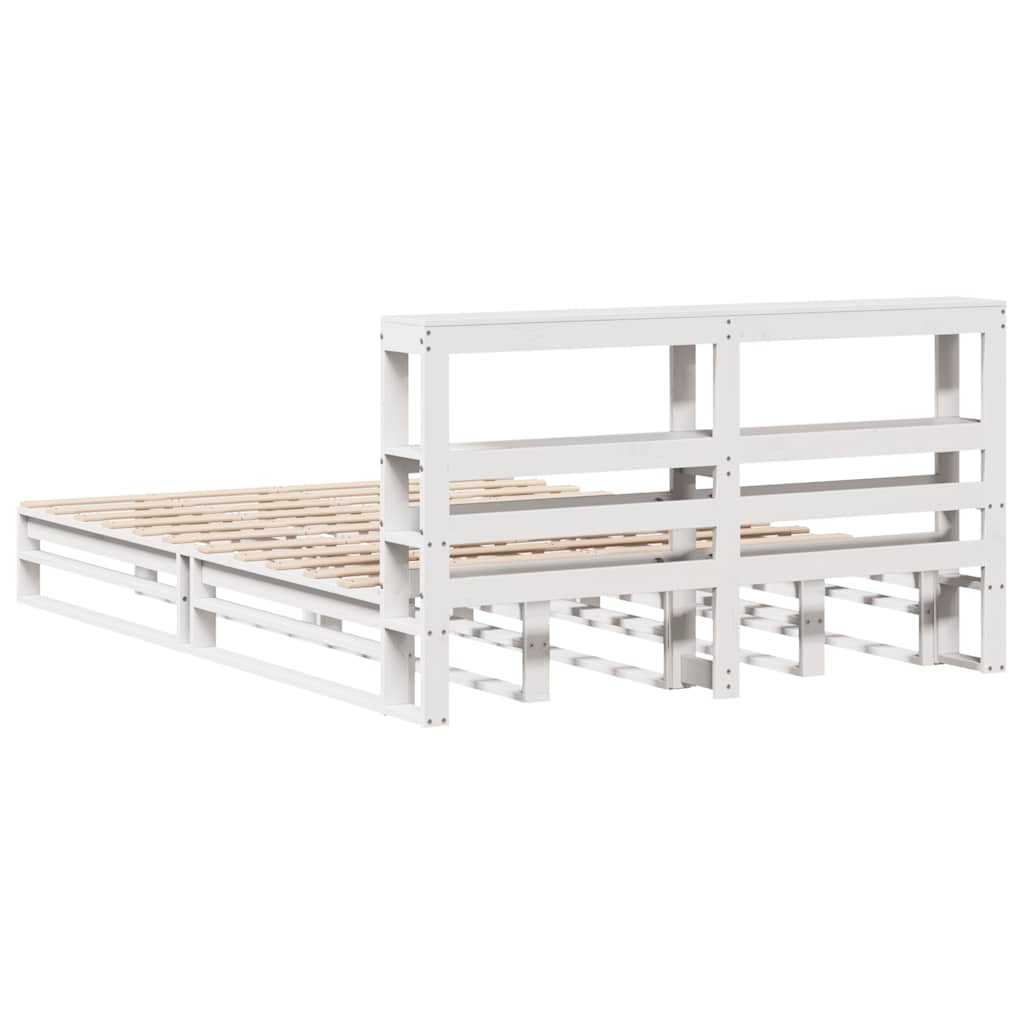 Bed Frame without Mattress White 140x190 cm Solid Wood Pine